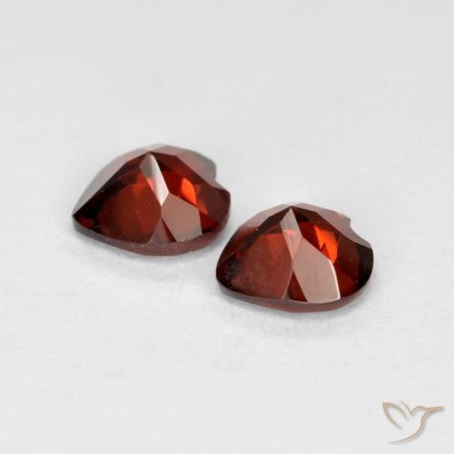 Pedras preciosas de Granada Piropo groselha vermelha natural de 1.09 ct, Coração, VS