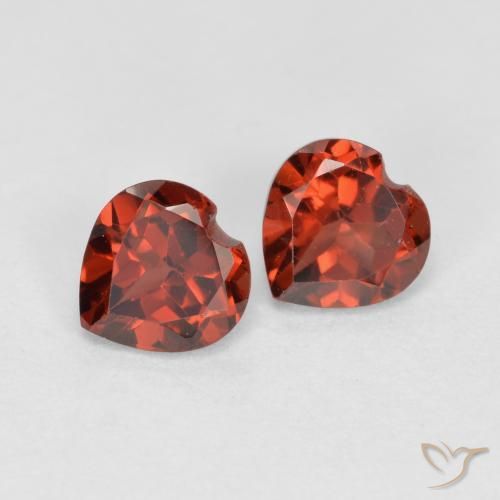 Pedras preciosas de Granada Piropo groselha vermelha natural de 1.28 ct, Coração, VS