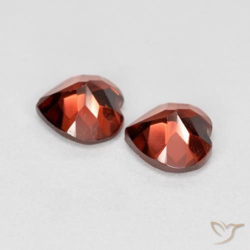 Pedras preciosas de Granada Piropo groselha vermelha natural de 1.28 ct, Coração, VS