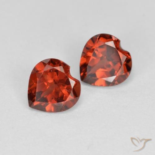 Pedras preciosas de Granada Piropo Vermelho brilhante natural de 1.25 ct, Coração, VS