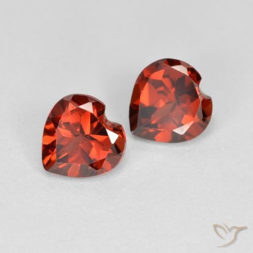 Pedras preciosas de Granada Piropo Vermelho brilhante natural de 1.10 ct, Coração, VS