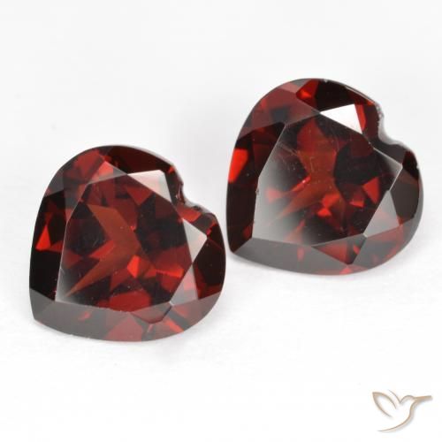 Pedras preciosas de Granada Piropo Vermelho escuro natural de 3.75 ct, Coração, VVS-VS