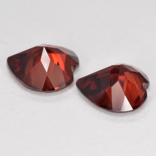 Pedras preciosas de Granada Piropo vermelho médio natural de 3.67 ct, Formato de coração, VVS-VS