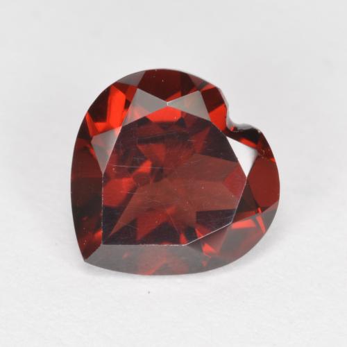 Granada piropo vermelho natural 2,06ct, formato de coração, VVS-VS