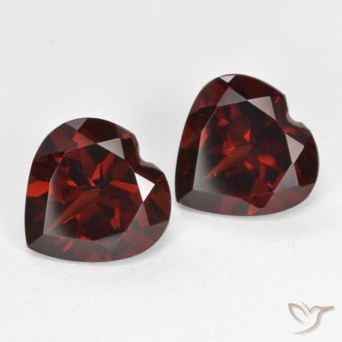 Pedras preciosas de Granada Piropo Vermelho escuro natural de 4.18 ct, Coração, VVS-VS