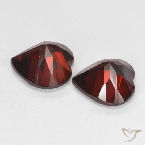 Pedras preciosas de Granada Piropo Vermelho escuro natural de 4.18 ct, Coração, VVS-VS