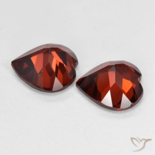 Pedras preciosas de Granada Piropo Vermelho Sangue Profundo natural de 3.51 ct, Coração, VVS-VS