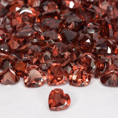 Pedras preciosas de granada piropo vermelho natural de 1,42 ct, formato de coração, VS