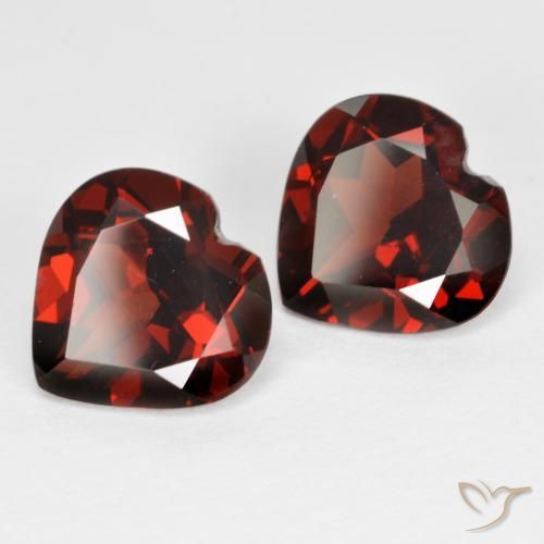 Pedras preciosas de Granada Piropo Vermelho escuro natural de 3.82 ct, Coração, VS