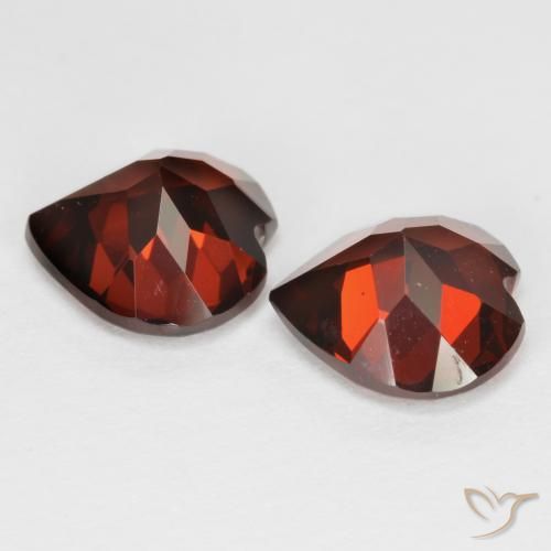 Pedras preciosas de Granada Piropo Vermelho escuro natural de 3.82 ct, Coração, VS