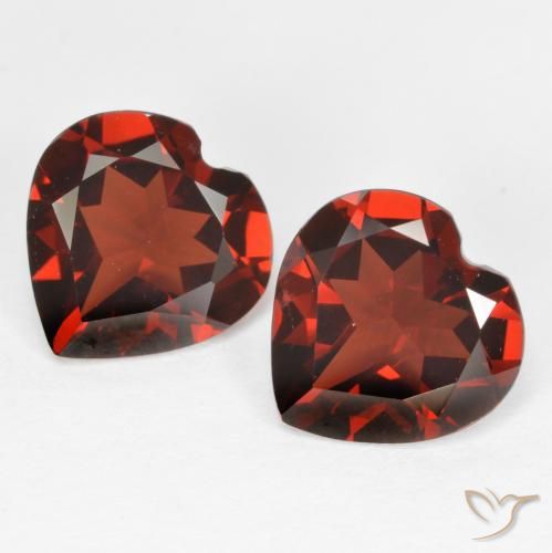 Pedras preciosas de granada piropo vermelho natural de 3,59 ct, formato de coração, VS