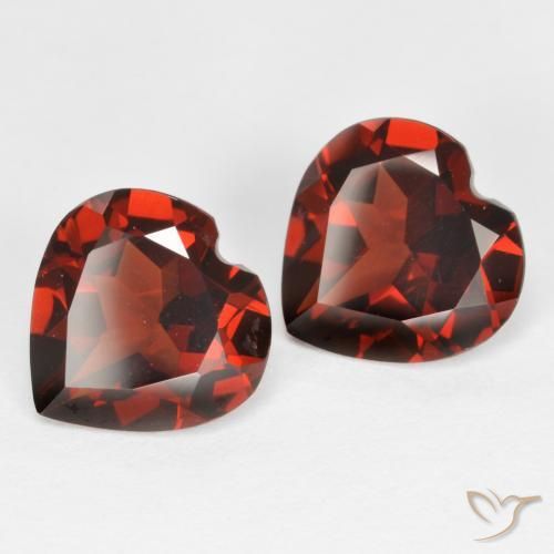 Pedras preciosas de granada piropo vermelho natural de 3,59 ct, formato de coração, VS