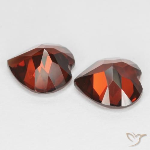Pedras preciosas de granada piropo vermelho natural de 3,59 ct, formato de coração, VS