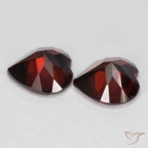 Pedras preciosas de Granada Piropo Vermelho escuro natural de 3.84 ct, Coração, VS