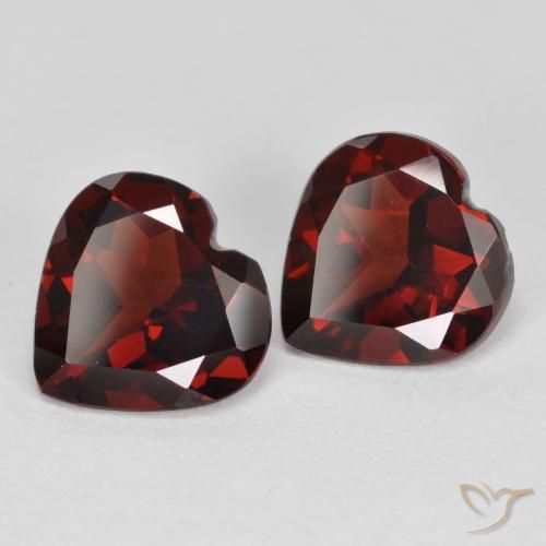 Pedras preciosas de Granada Piropo Vermelho escuro natural de 3.55 ct, Coração, VS