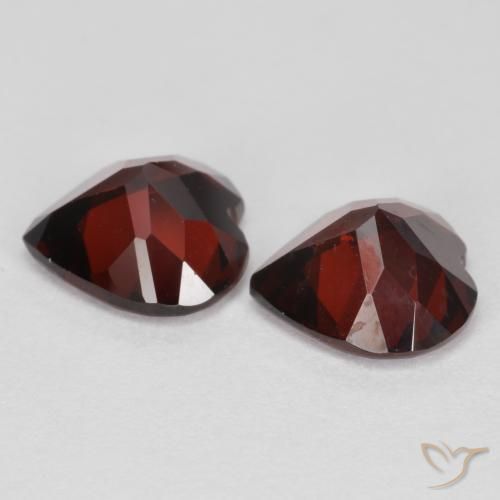 Pedras preciosas de Granada Piropo Vermelho escuro natural de 3.55 ct, Coração, VS