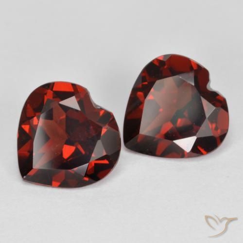 Pedras preciosas de Granada Piropo Vermelho escuro natural de 3.76 ct, Coração, VS