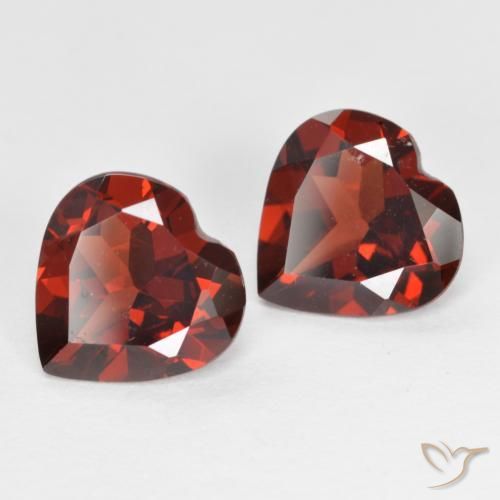 Pedras preciosas de Granada Piropo groselha vermelha natural de 3.50 ct, Coração, VS