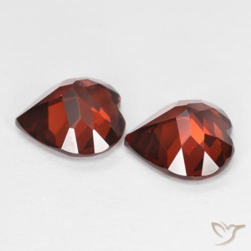 Pedras preciosas de Granada Piropo groselha vermelha natural de 3.50 ct, Coração, VS