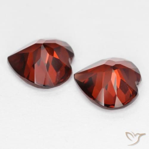 Pedras preciosas de Granada Piropo vermelho médio natural de 3.69 ct, Coração, VS