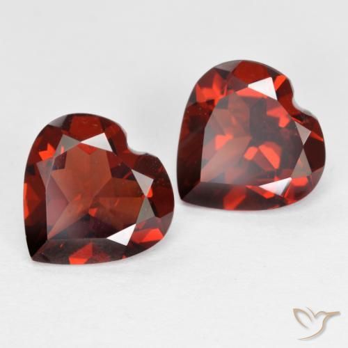Pedras preciosas de granada piropo vermelho natural de 3,65 ct, formato de coração, VS