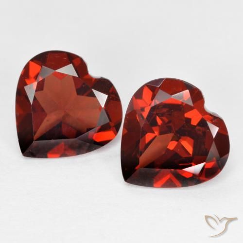 Pedras preciosas de granada piropo vermelho natural de 3,65 ct, formato de coração, VS