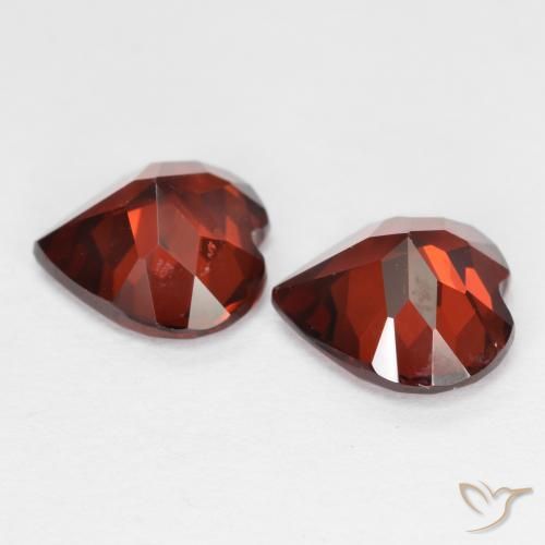 Pedras preciosas de granada piropo vermelho natural de 3,65 ct, formato de coração, VS
