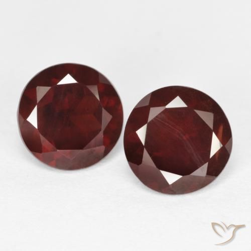 Pedras preciosas de granada piropo vermelho natural de 2,13 ct, corte redondo, VS-SI