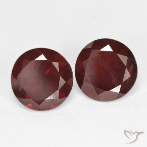 Pedras preciosas de granada piropo vermelho natural de 2,13 ct, corte redondo, VS-SI