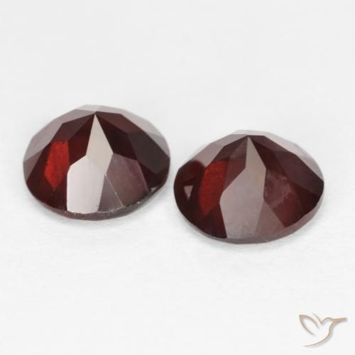 Pedras preciosas de granada piropo vermelho natural de 2,13 ct, corte redondo, VS-SI