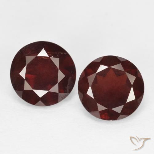 Pedras preciosas de granada piropo vermelho natural de 2,09 ct, corte redondo, VS-SI