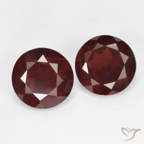 Pedras preciosas de granada piropo vermelho natural de 2,09 ct, corte redondo, VS-SI