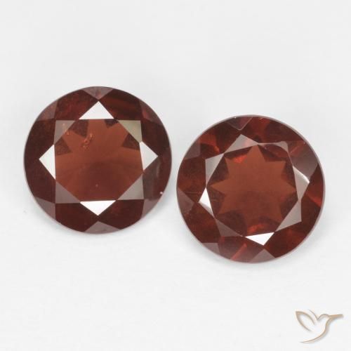 Pedras preciosas de granada piropo vermelho natural de 1,63 ct, corte redondo, VS