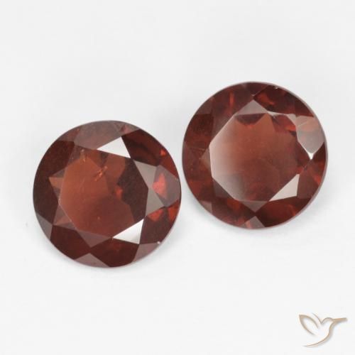 Pedras preciosas de granada piropo vermelho natural de 1,63 ct, corte redondo, VS