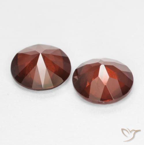 Pedras preciosas de granada piropo vermelho natural de 1,63 ct, corte redondo, VS