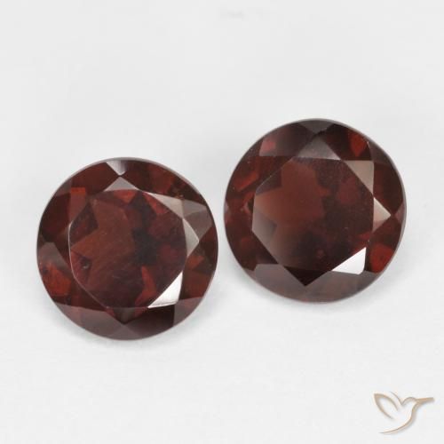 Pedras preciosas de granada piropo vermelho natural de 1,85 ct, corte redondo, VS