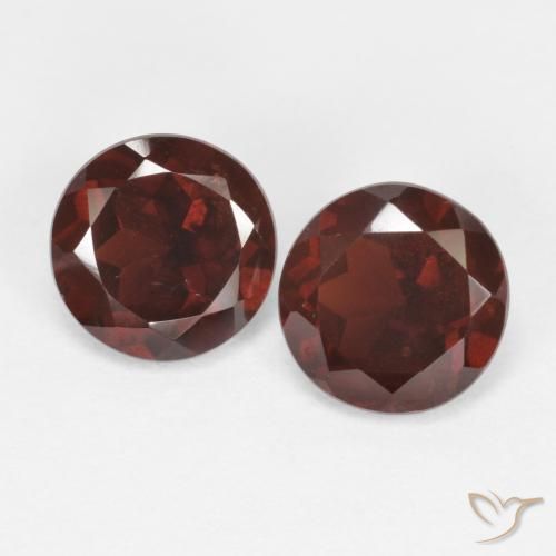 Pedras preciosas de granada piropo vermelho natural de 1,85 ct, corte redondo, VS