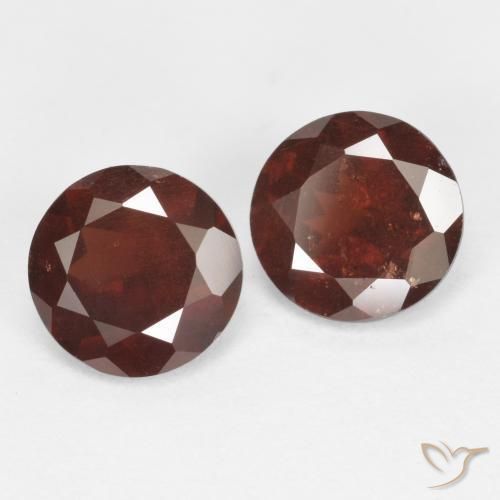 Pedras preciosas de Granada Piropo Vermelho escuro natural de 1.76 ct, Redondo, VS