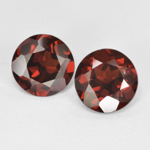 Pedras preciosas de granada piropo vermelho natural de 1,69 ct, corte redondo, VS