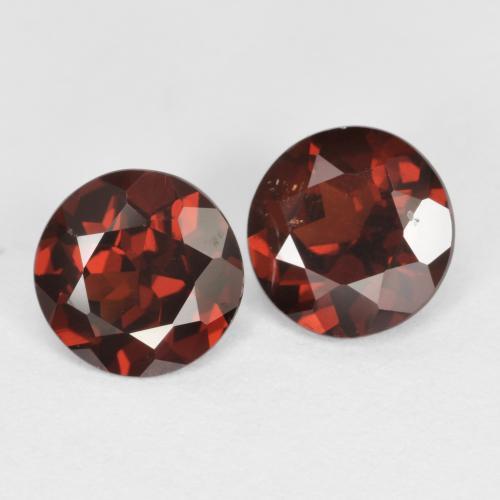 Pedras preciosas de granada piropo vermelho natural de 1,69 ct, corte redondo, VS