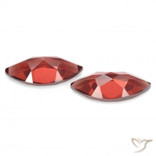 Pedras preciosas de Granada Piropo groselha vermelha natural de 4.07 ct, Marquesa, VVS-VS