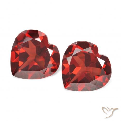 Pedras preciosas de granada piropo vermelho natural de 3,71 ct, formato de coração, VVS-VS
