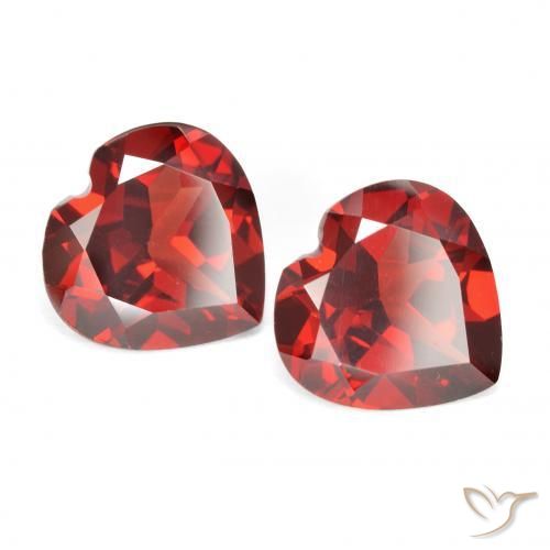 Pedras preciosas de granada piropo vermelho natural de 3,71 ct, formato de coração, VVS-VS