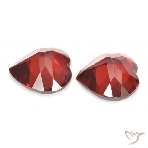 Pedras preciosas de granada piropo vermelho natural de 3,71 ct, formato de coração, VVS-VS