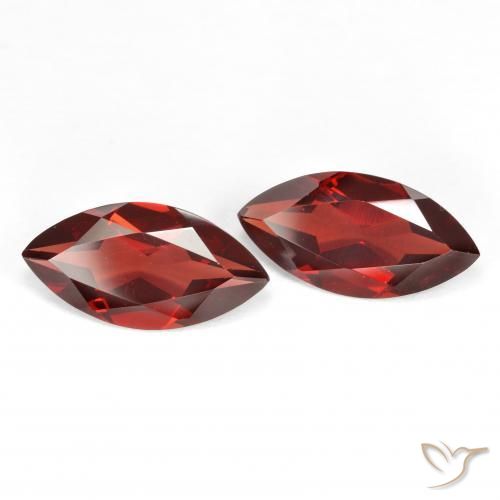 Pedras preciosas de Granada Piropo Sangria Tinto natural de 3.89 ct, Marquesa, VVS-VS