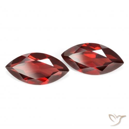 Pedras preciosas de Granada Piropo groselha vermelha natural de 4.41 ct, Marquesa, VVS-VS