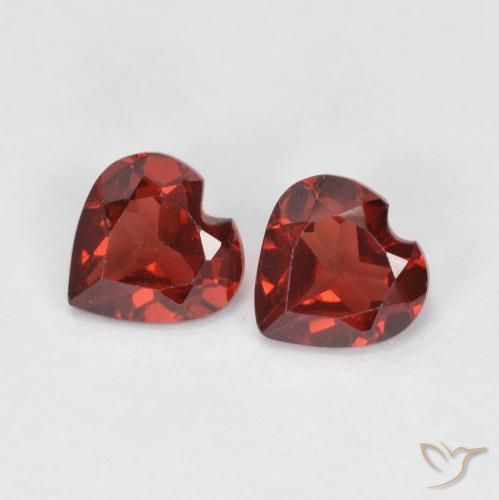 Pedras preciosas de Granada Piropo groselha vermelha natural de 0.99 ct, Coração, VVS-VS