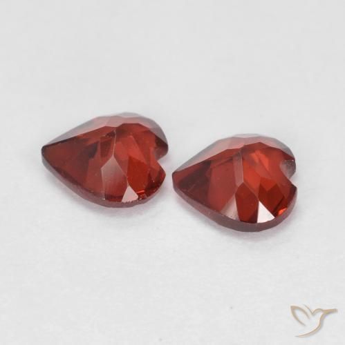 Pedras preciosas de Granada Piropo groselha vermelha natural de 0.99 ct, Coração, VVS-VS
