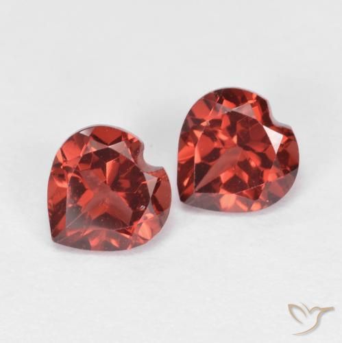 Pedras preciosas de Granada Piropo vermelho médio natural de 1.31 ct, Coração, VVS-VS