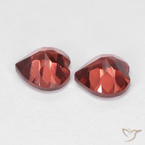 Pedras preciosas de Granada Piropo vermelho médio natural de 1.31 ct, Coração, VVS-VS